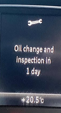 Dashboard oil light and maintenance reminder warning